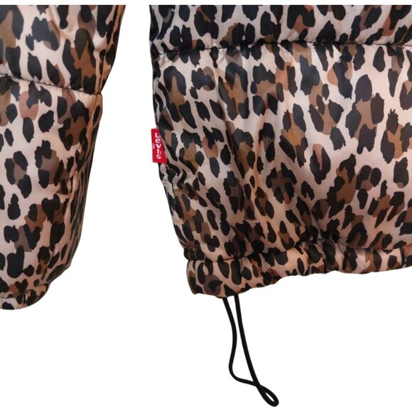 Levi's Jeans Leopard Print Puffer Jacket Size Large - Picture 4 of 12